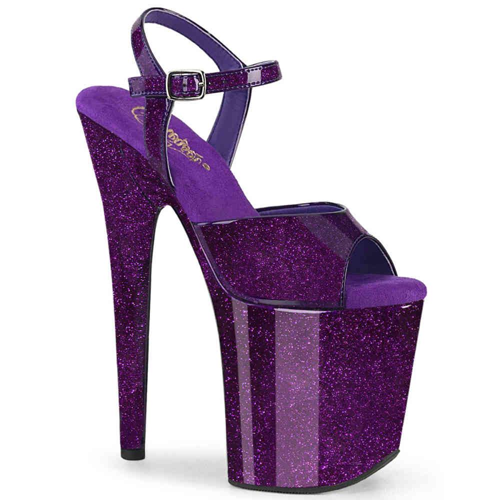 Pleaser - FLAMINGO809GP Sandale à bride à la cheville, Pole dance chaussures - Violet Product image